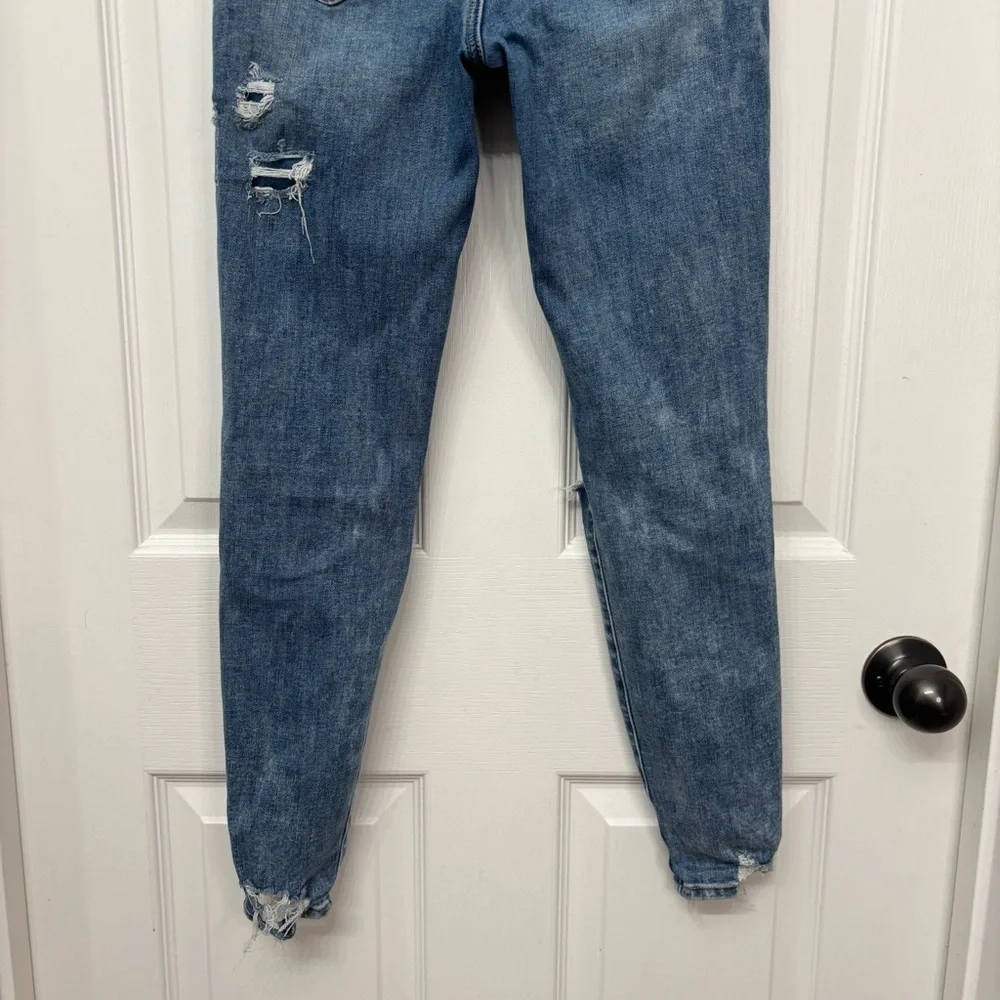 Medium Wash Distressed Hi-Rise Jeggings | American Eagle 2 Short